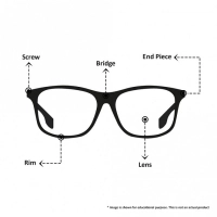 Full Rim Polycarbonate Square Black Medium Vision Express 12034 Eyeglasses
