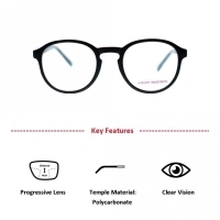 Full Rim Polycarbonate Round Black Medium Vision Express 29389 Eyeglasses