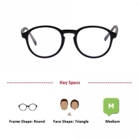 Full Rim Polycarbonate Round Black Medium Vision Express 29391 Eyeglasses