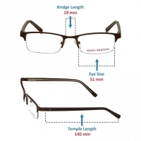 Half Rim Metal Rectangle Brown Medium Vision Express 29392 Eyeglasses
