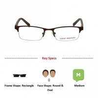 Half Rim Metal Rectangle Brown Medium Vision Express 29392 Eyeglasses