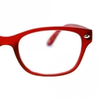 Blue Shield (+1.50 Power) Computer Glasses: Full Rim Rectangle Red Polycarbonate Women Medium HFCU08RD