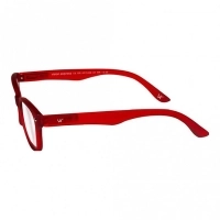 Blue Shield (+3.0 Power) Computer Glasses: Full Rim Rectangle Red Polycarbonate Women Medium HFCU08RD