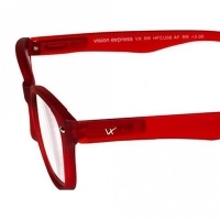 Blue Shield (+3.0 Power) Computer Glasses: Full Rim Rectangle Red Polycarbonate Women Medium HFCU08RD