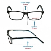 Full Rim Polycarbonate Rectangle Black Medium Vision Express 29408 Eyeglasses