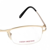 Blue Shield (Zero Power) Computer Glasses: Half Rim Oval Gold Metal Small 49048
