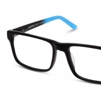 Full Rim Acetate Rectangle Black Large Miki Ninn MNBM08 Eyeglasses