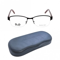Half Rim Stainless Steel Rectangle Black Medium DbyD DBEF01 Eyeglasses