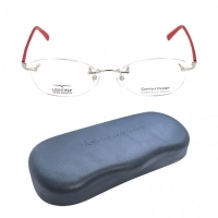 Blue Shield (Zero Power) Computer Glasses: Rimless Oval Silver Metal Small LFDF09 