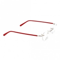 Blue Shield (Zero Power) Computer Glasses: Rimless Oval Silver Metal Small LFDF09 