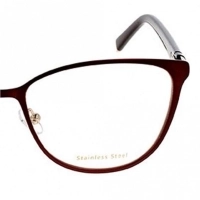 Full Rim Stainless Steel Cat Eye Brown Medium Heritage HEDF30 Eyeglasses