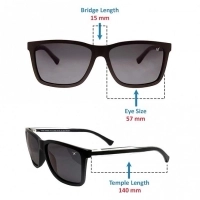 Rectangle Polarised Lens Grey Solid Full Rim Medium Vision Express 21634P Sunglasses