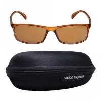 Rectangle Gold Polycarbonate Full Rim Small Vision Express 21640 Sunglasses