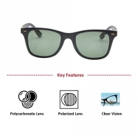 Wayfarer Polarised Lens Green Full Rim Medium Vision Express 72023P Sunglasses