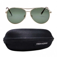 Aviator Polarised Lens Green Full Rim Medium Vision Express 12031P Sunglasses