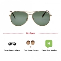 Aviator Polarised Lens Green Full Rim Medium Vision Express 12031P Sunglasses