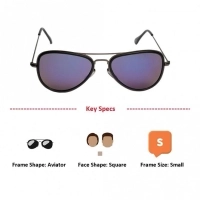 Aviator Blue Stainless Steel Full Rim Small Vision Express 12033 Sunglasses