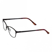 Half Rim Metal Almond Black Medium Vision Express 49045 Eyeglasses