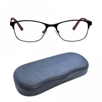 Half Rim Metal Almond Black Medium Vision Express 49045 Eyeglasses