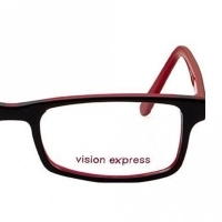 Rectangle Black Acetate Large Vision Express 61270 Kids Eyeglasses