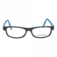 Rectangle Black Acetate Large Vision Express 61276 Kids Eyeglasses