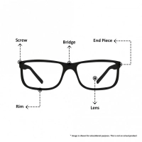 Black Rectangle (+2.25 Power) Polycarbonate Unisex Medium HFDU02BL Reading Glasses