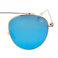 Round Blue Nickel Silver Full Rim Small Vision Express 12042 Sunglasses