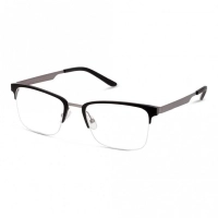 Half Rim Aluminium Rectangle Black Medium Julius JUFM03 Eyeglasses