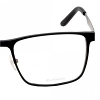 Full Rim Aluminium Rectangle Black Large Julius JUFM04 Eyeglasses