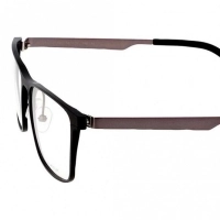 Full Rim Aluminium Rectangle Black Large Julius JUFM04 Eyeglasses