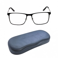 Full Rim Aluminium Rectangle Black Large Julius JUFM04 Eyeglasses