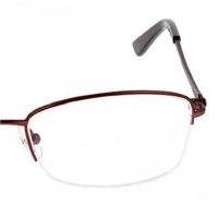 Half Rim Monel Rectangle Brown Medium DbyD DBFF02 Eyeglasses