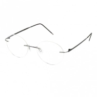Rimless Titanium Round Grey Medium Light Fly LFFM20 Eyeglasses