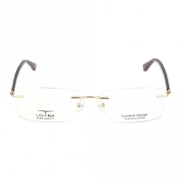 Rimless Stainless Steel Rectangle Gold Large Light Fly LFDM32 Eyeglasses