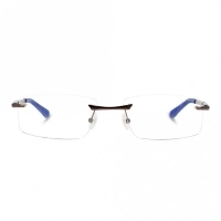 Rimless Metal Rectangle Blue Large Activ ACFM04 Eyeglasses