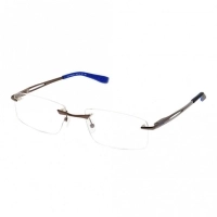 Rimless Metal Rectangle Blue Large Activ ACFM04 Eyeglasses