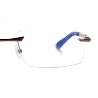 Rimless Metal Rectangle Blue Large Activ ACFM04 Eyeglasses