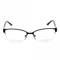 Half Rim Stainless Steel Almond Black Medium Heritage HECF17 Eyeglasses