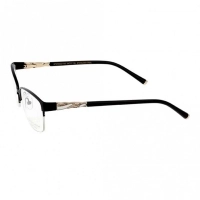 Half Rim Stainless Steel Almond Black Medium Heritage HECF17 Eyeglasses