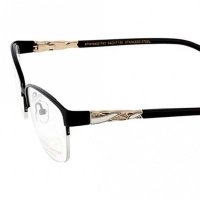 Half Rim Stainless Steel Almond Black Medium Heritage HECF17 Eyeglasses