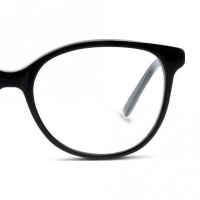 Full Rim Acetate Oval Black Small Heritage HECF29 Eyeglasses