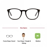 Full Rim Acetate Round Black Medium 5th Avenue FAFM02 Eyeglasses