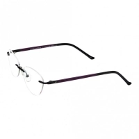 Rimless Metal Rectangle Black Medium Vision Express 49063 Eyeglasses