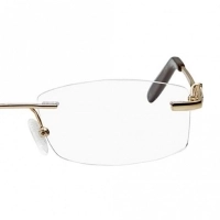Rimless Metal Rectangle Gold Medium Vision Express 49064 Eyeglasses