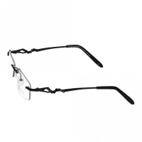 Rimless Metal Rectangle Black Medium Vision Express 49064 Eyeglasses