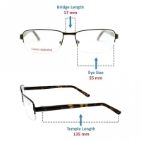 Half Rim Metal Rectangle Black Large Vision Express BBDM10 Eyeglasses