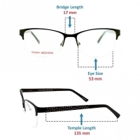 Half Rim Metal Rectangle Black Medium Vision Express BBDF20 Eyeglasses