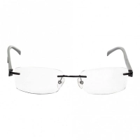 Rimless Metal Rectangle Black Men Medium Vision Express FF48K112 Eyeglasses