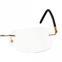 Rimless Metal Rectangle Gold Men Medium Vision Express FF48K125 Eyeglasses