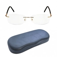 Rimless Metal Rectangle Gold Men Medium Vision Express FF48K125 Eyeglasses